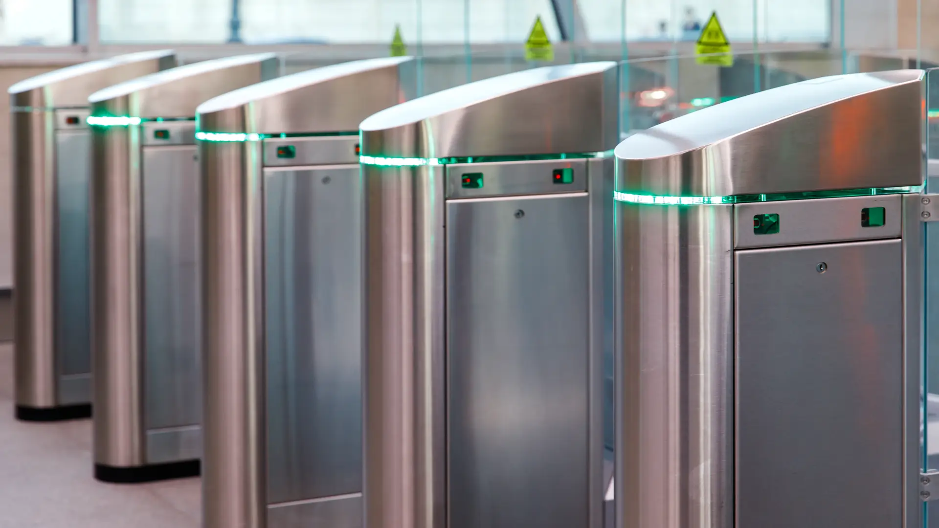 Electronic card access entrance in metro station