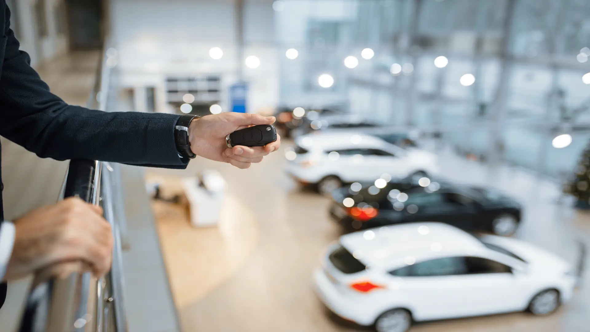 Security cameras protecting dealership lot at night