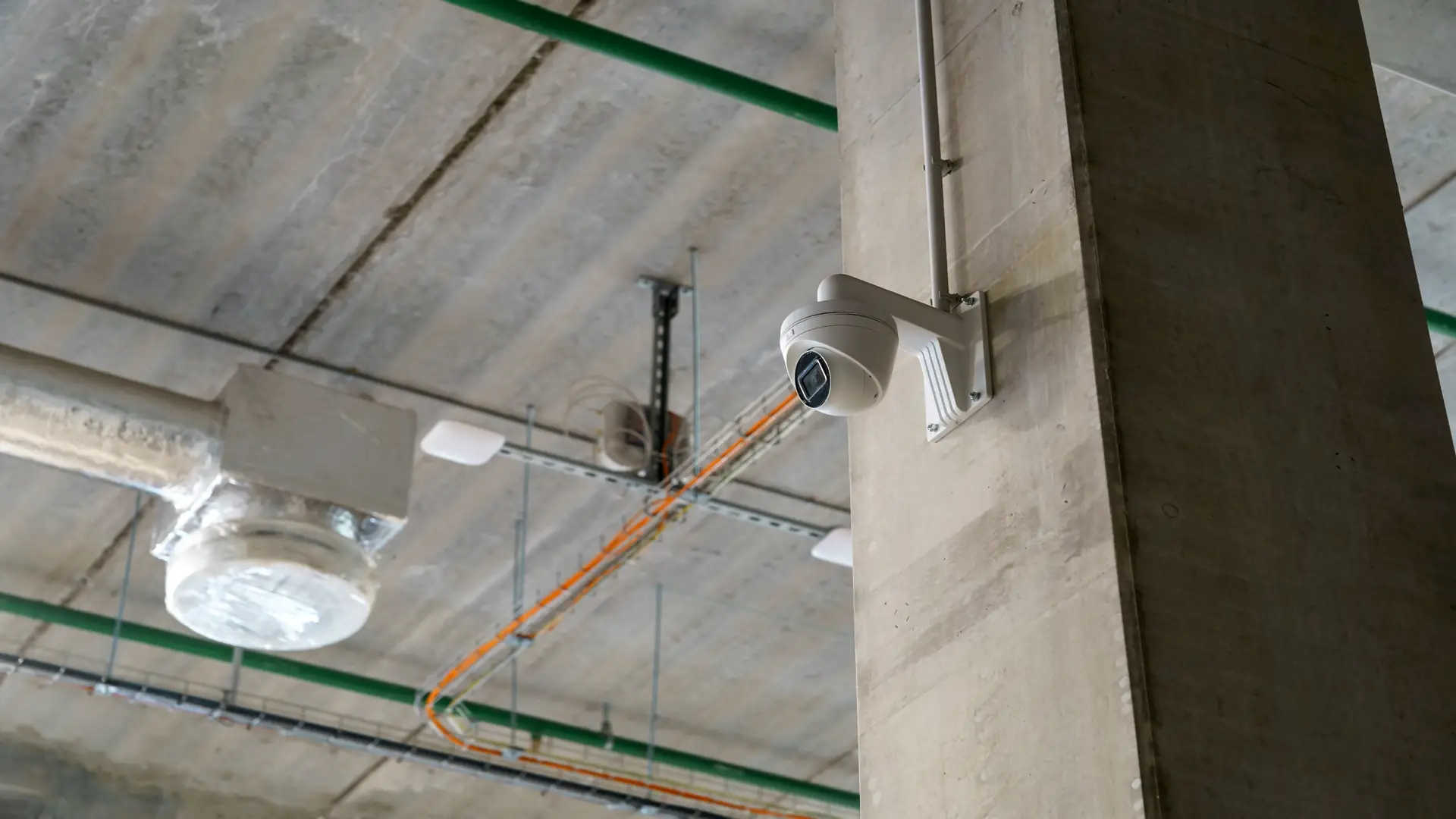 Digital security camera inside warehouse