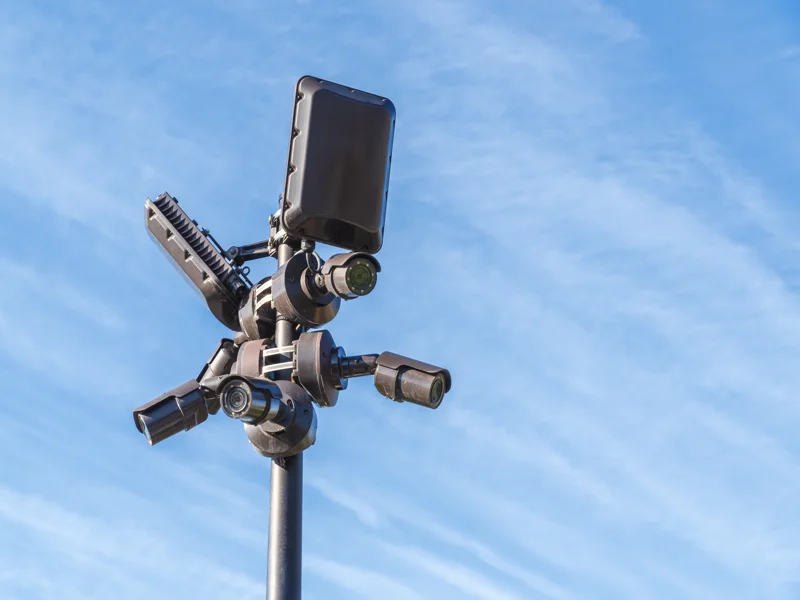 Surveillance camera and blue sky